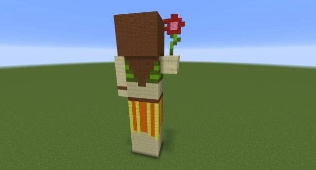 Девочка с цветком вид сзади