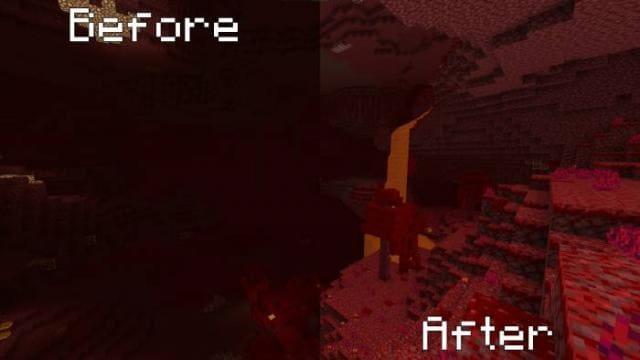 Сравнение освещения в Нижнем Мире