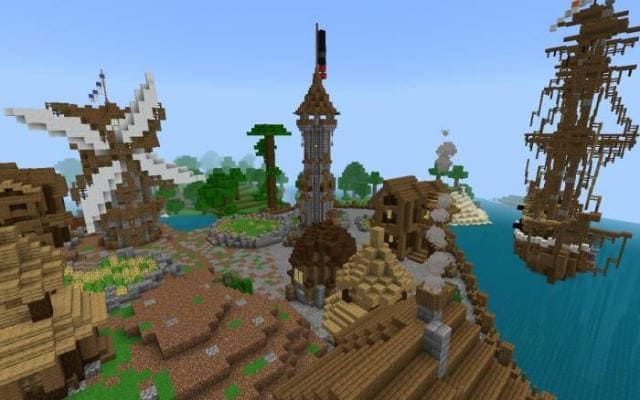 Высокие постройки в деревне