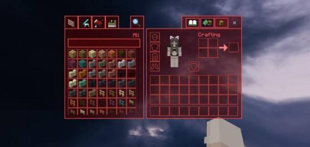 Интерфейс игры в стиле киберпанк