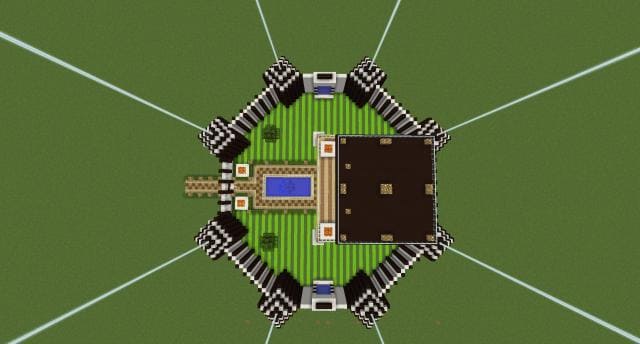 Черно-белый замок вид сверху