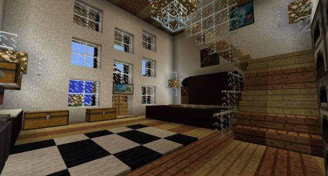 Черно-белый замок вид внутри 3