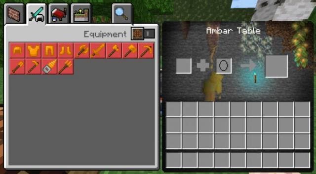 Янтарный верстак меню