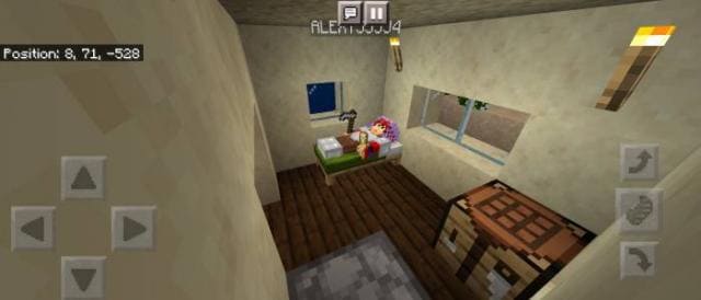 Персонаж спит на Кровати