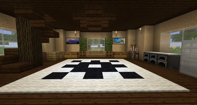 Дом-гриб вид внутри