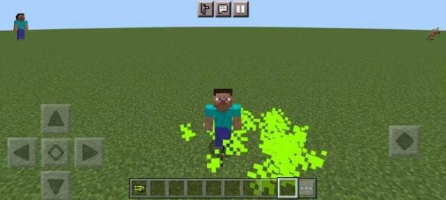 Зеленые частицы рядом со Стивом