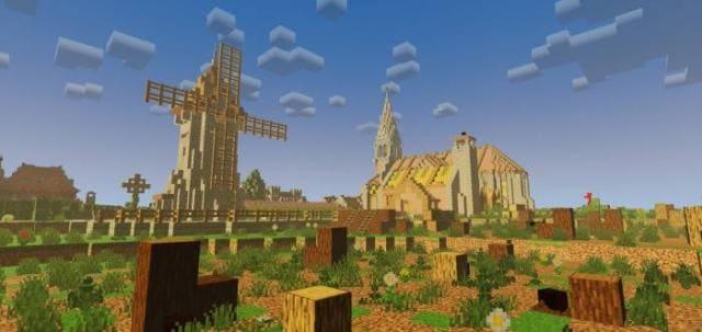 Деревня с мельницей