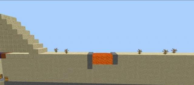 Озеро с лавой в пустыне