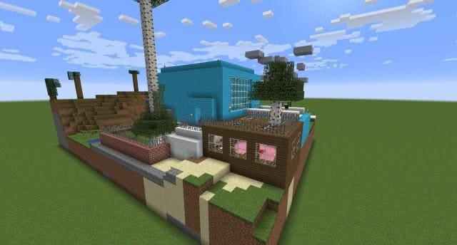 Синий дом вид спереди