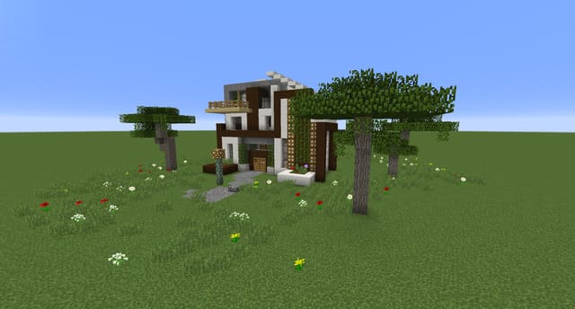 Проработанный дом вид спереди