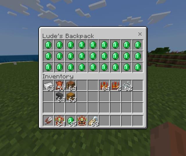 Изумруды в инвентаре