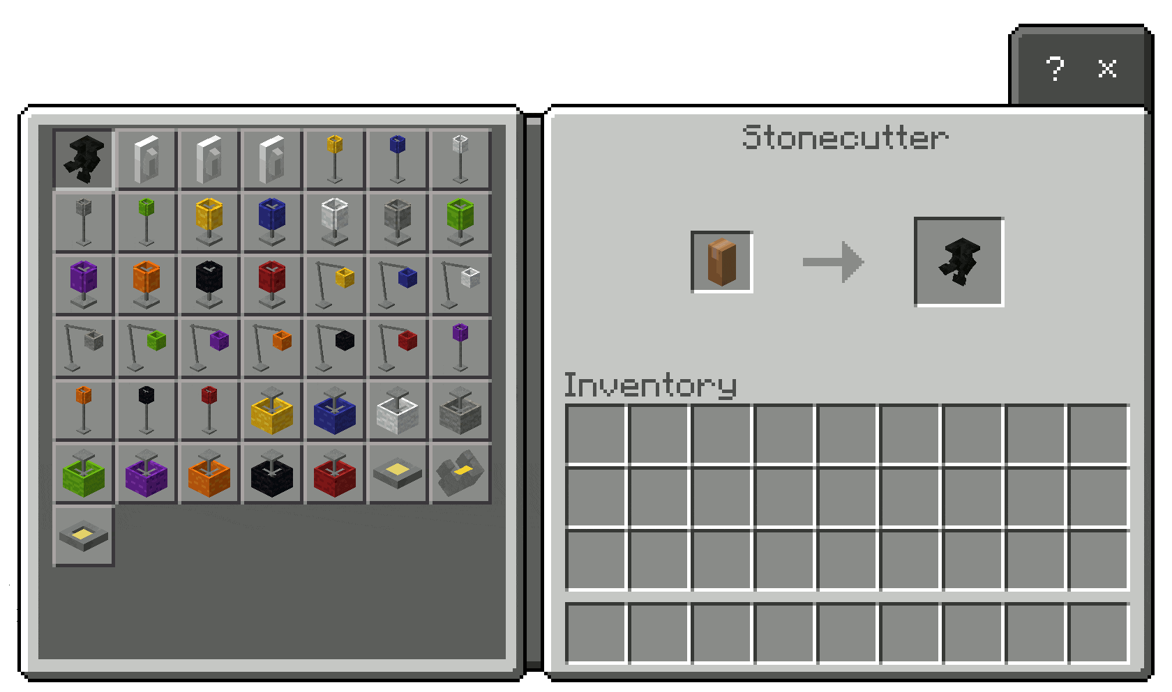 Изменение видов мебели