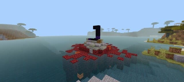 Разрушенный портал посреди озера