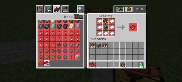 Меню точек крафт