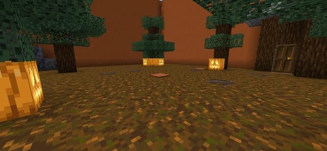 Тыквы под деревьями