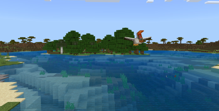 Пеликан над океаном