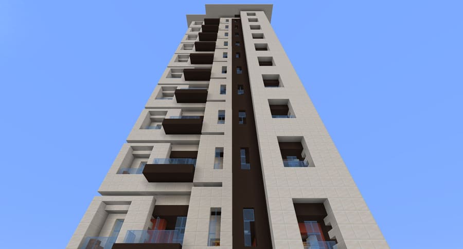 Обустроенная гостиница вид снизу