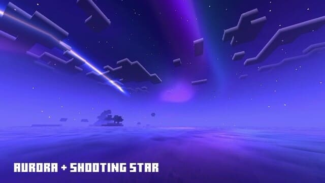 Падение звезды и северное сияние