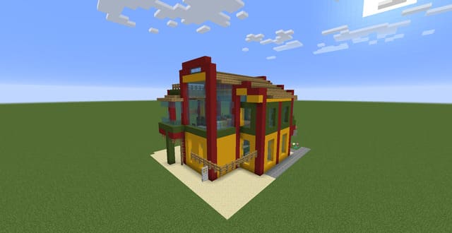 Красочный дом вид сзади