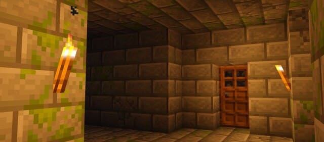 Освещение пещеры факелами