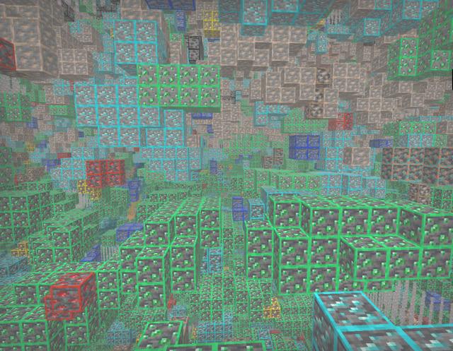 Блоки руды в пещере