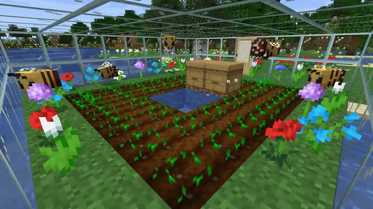 Пчелы собирают пыльцу